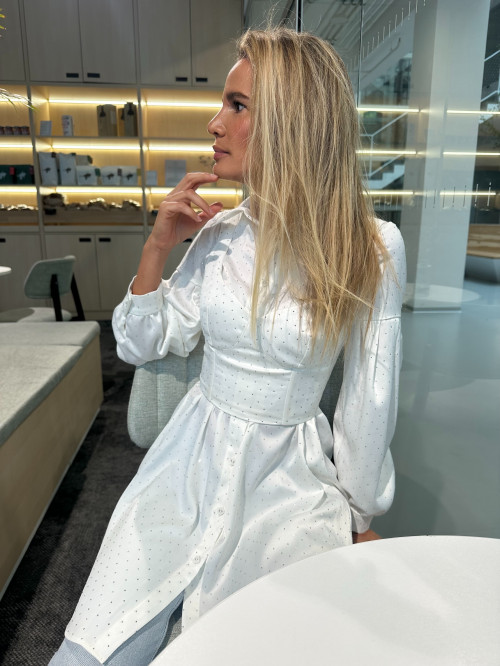 Blúzka Dubai biela s nitmi