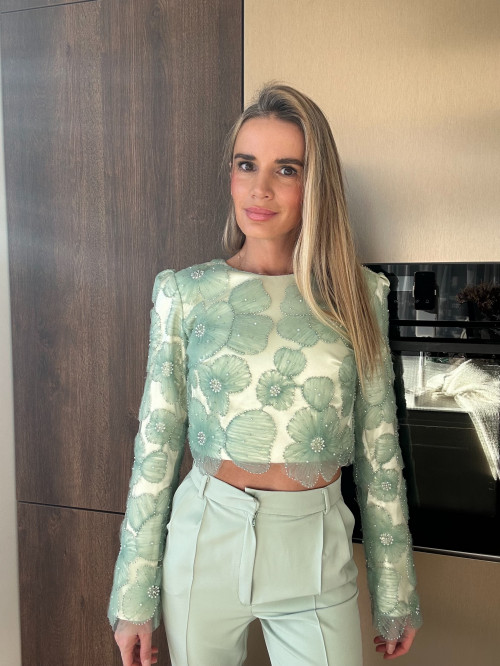 Čipkový top Leyce krátky