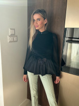 Zamatový top bow čierny